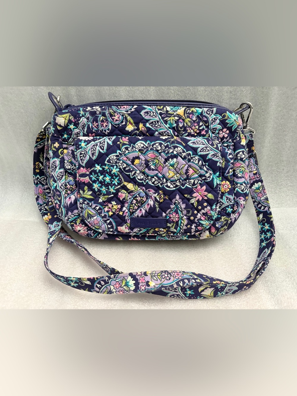 Vera Bradley Midnight Floral Quilted Crossbody/Wallet/Wristlet Pastel Colorway